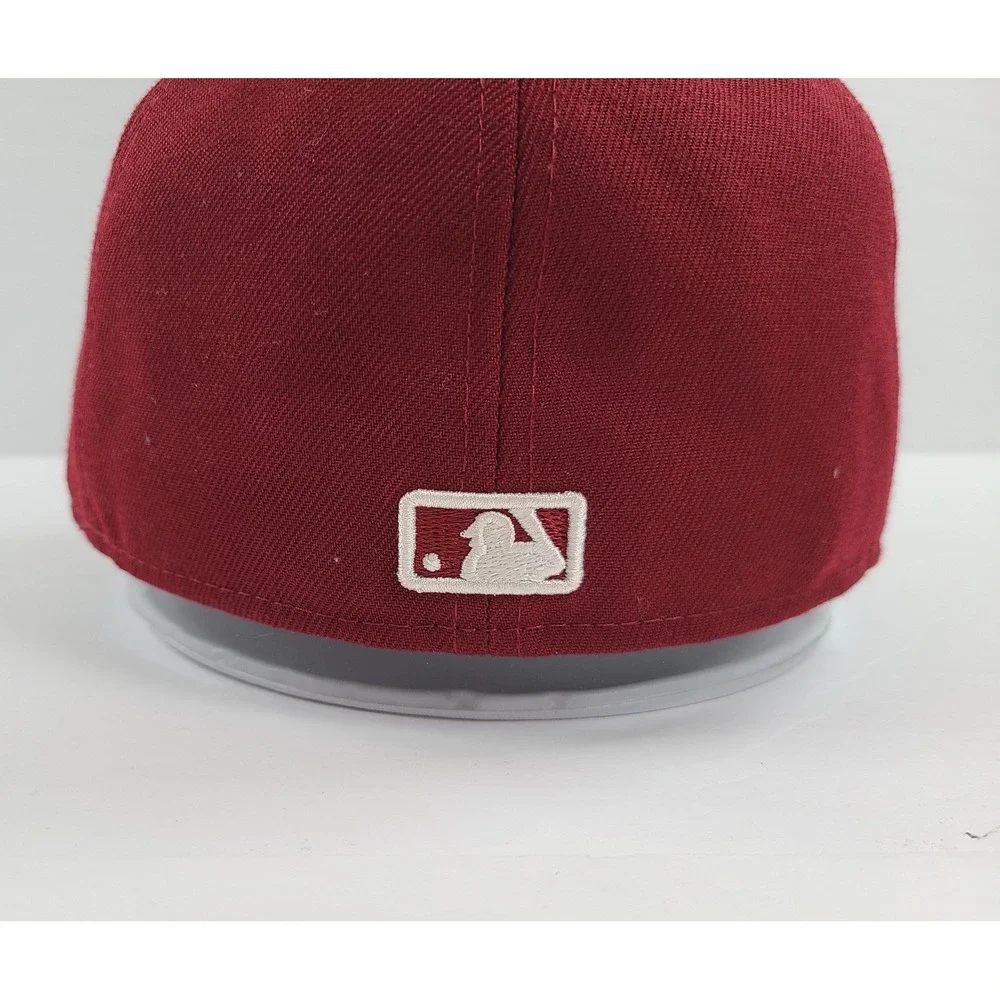 New Era 59FIFTY Los Angeles Dodgers Fitted Hat Size 7‎ Red Cap Baseball Team MLB
